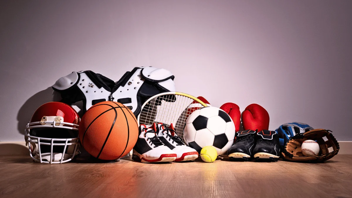 Sports equipment representing local sports across the Chignecto Isthmus